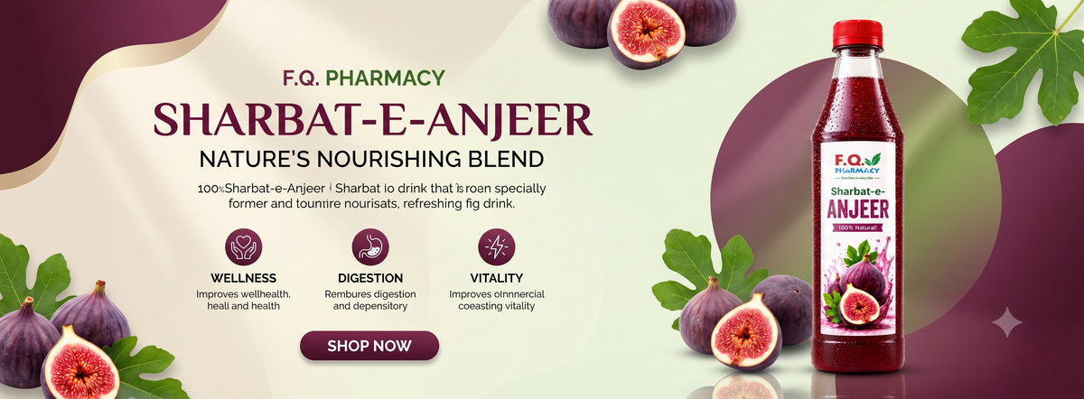 Sharbat-e-Anjeer natural fig drink for wellness, digestion, and vitality with fresh figs and leaves
