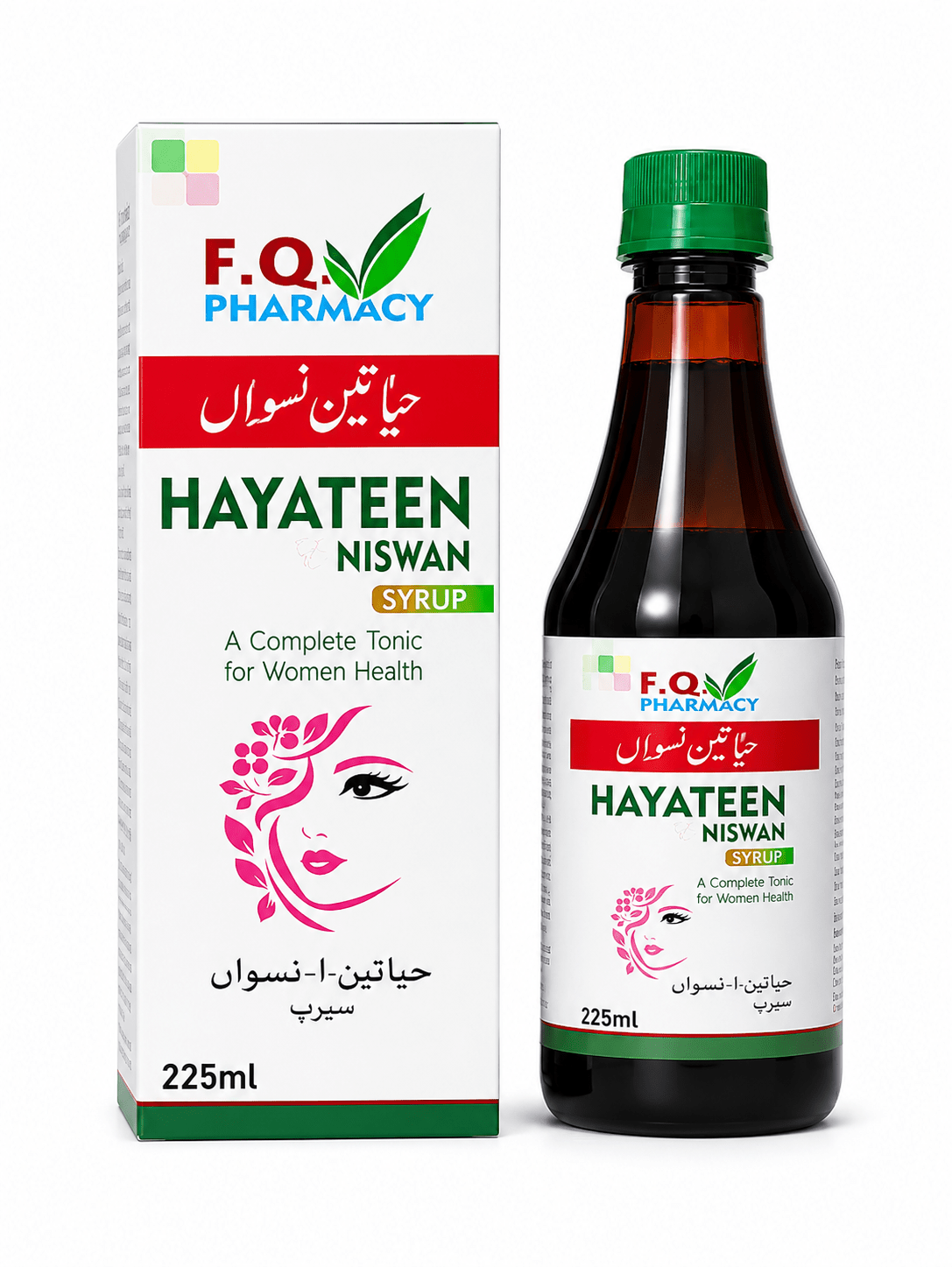 Hayateen Niswan Syrup 225ml – Complete Women’s Health Tonic by F.Q. Pharmacy