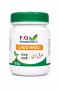 F.Q Pharmacy Lauq Nazli 125g herbal Unani medicine in white jar with green cap
