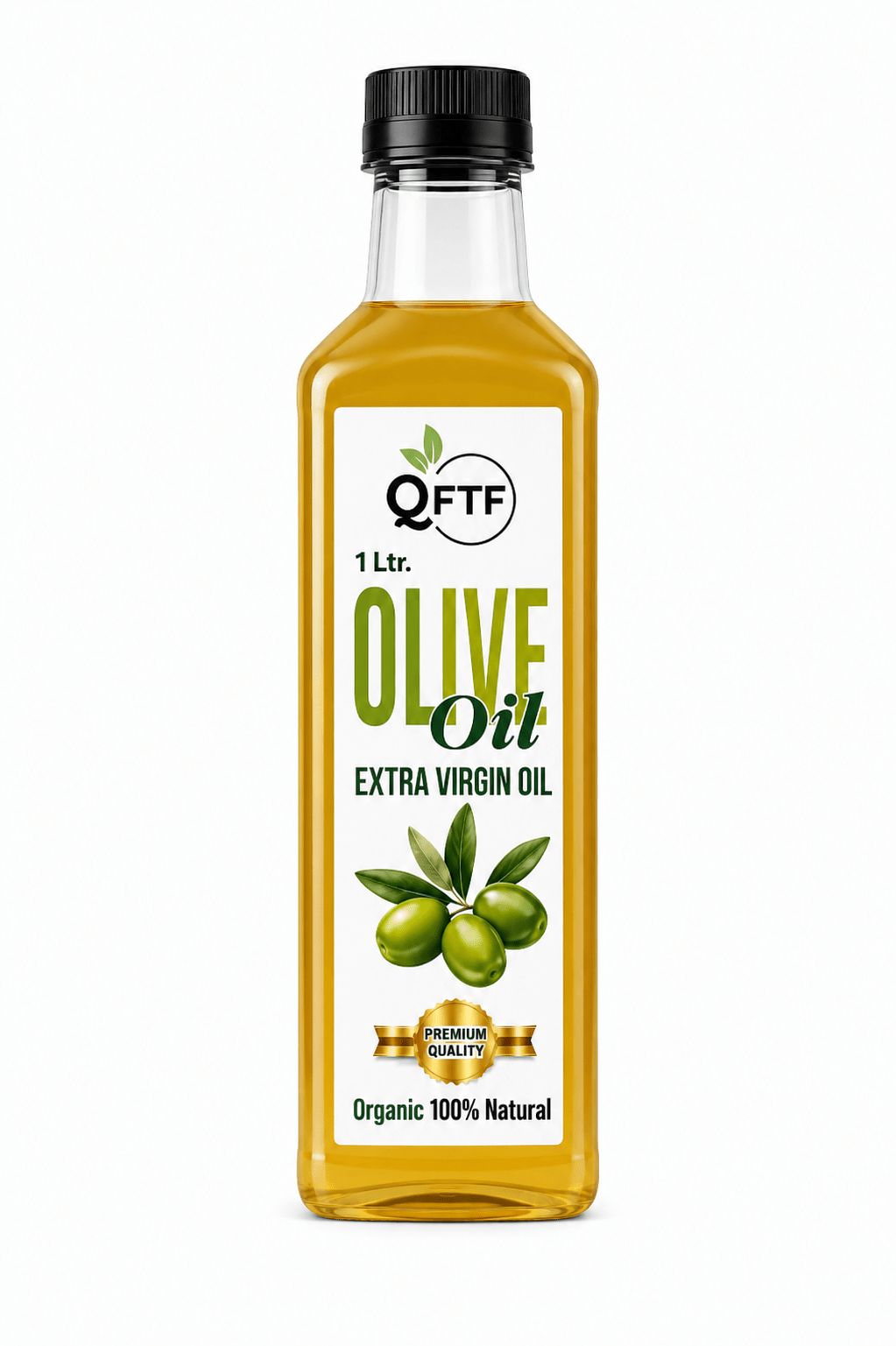 QFTF Extra Virgin Olive Oil, 1L bottle, organic and 100% natural, premium quality