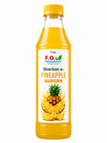 1L bottle of F.Q. Pharmacy Sharbat-e-Pineapple, 100% natural pineapple drink with vibrant yellow liquid and fresh fruit imagery